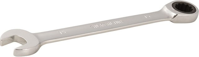 Silverline Ring-Maul-Ratschenschlüssel aus Chrom-Vanadium in Silber, 15 mm - Bild 1