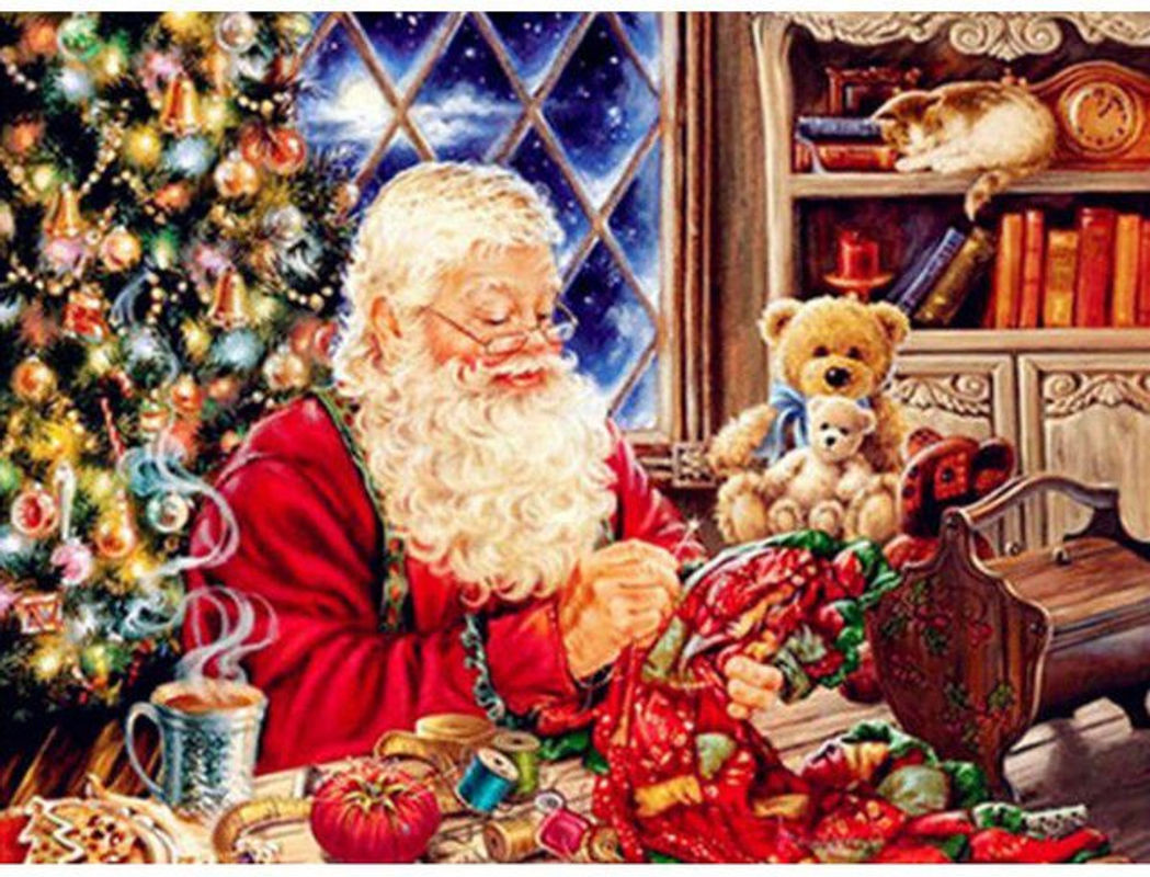 FIYO Diamond Painting Set Weihnachtsmann als DIY 5D Stickerei mit Kreuzstich Motiv in Mehrfarbig, B/H: 20 x 30 cm - Bild 1