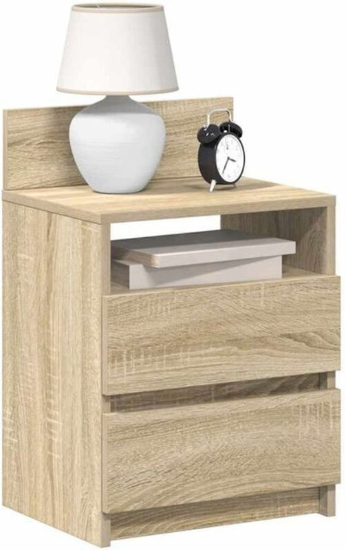 Vidaxl Set aus 2 Nachttischen mit 2 Schubladen in Braun, Modern, B/T/H: 40 x 33 x 60 cm - Bild 1