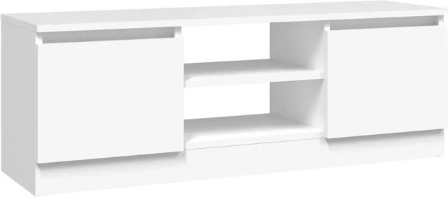 vidaXL TV-Schrank mit Tür in Weiß, B/T/H: 102 x 30 x 36 cm - Bild 1