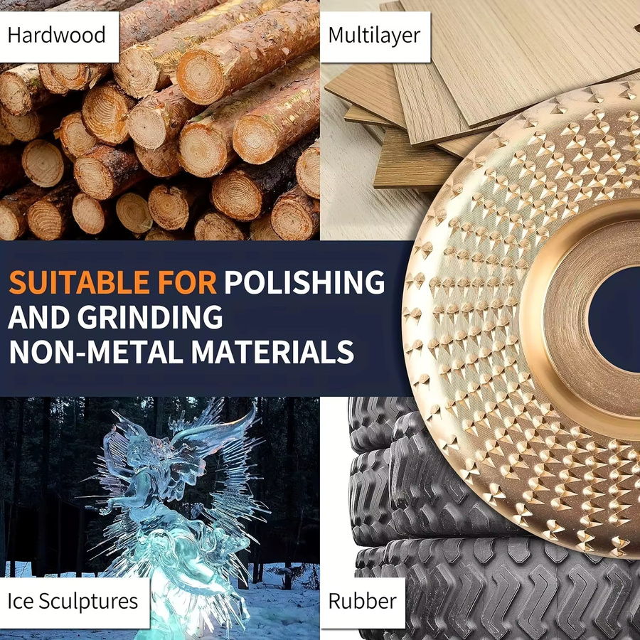 DTBD Vielseitiges Holzbearbeitungs-Schnitzrad und Polierrad in Gold mit 16 mm Innendurchmesser für den Winkelschleifer - Bild 6