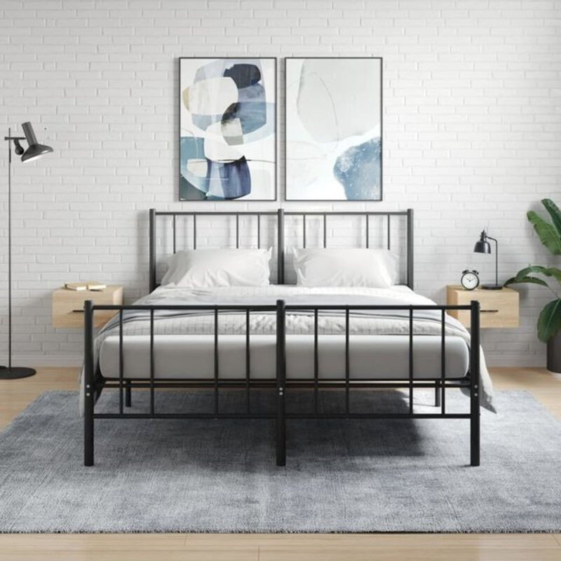 Vidaxl Wand-Nachttische 2er-Set in Sonoma-Eiche, Braun, B/T/H: 35 x 35 x 20 cm - Bild 1