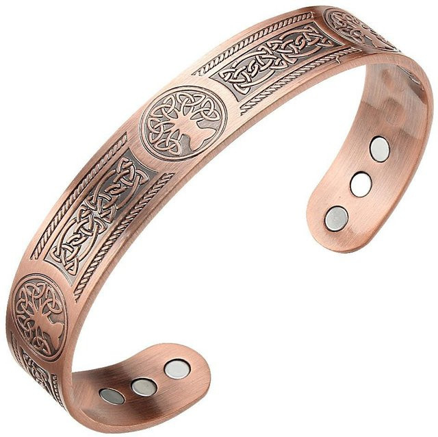 Rui Di Armband, Messing, Antik-Kupfer, Herren, Lebensbaum-Muster, beige - Bild 1
