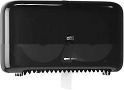 Tork Doppelrollenspender 558048 für hülsenloses Midi Toilettenpapier, Schwarz, Kunststoff, B: 36,0 cm, T: 13,0 cm, H: 20,7 cm - Bild 1