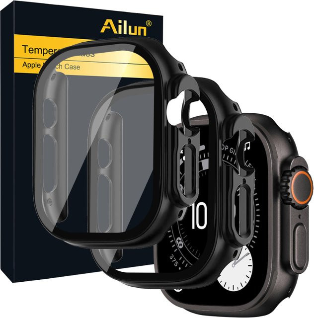 Apple Uhrenzubehör, Abdeckung für Apple Watch Ultra 3 & Ultra 2, 49 mm, Silikon, Schwarz, Unisex - Bild 1