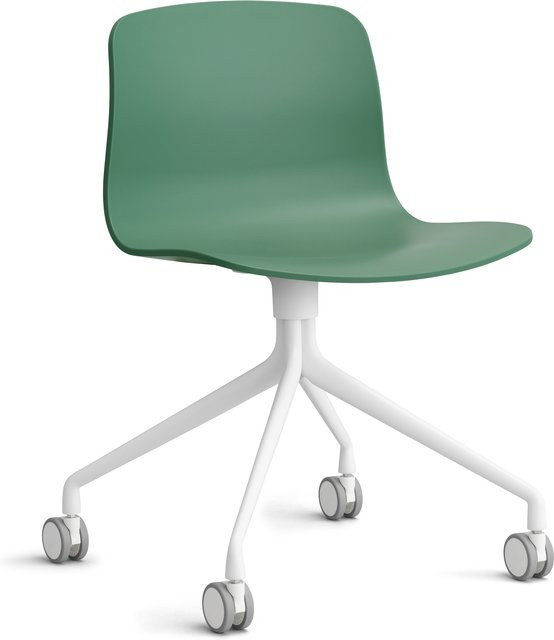 HAY About A Chair AAC 14 Drehstuhl in Grün mit Rollen und mattem Finish - Bild 1