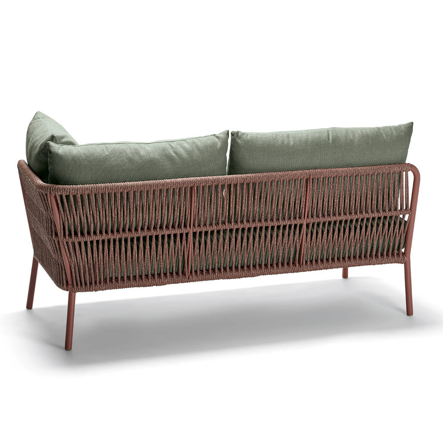Stern Element Romy Lounge 2-Sitzer aus Aluminium in Terra mit Kordel und Kissenset in Salbei - Bild 2