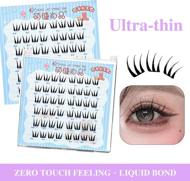 Sosweet Segmentierte Wimpern Cluster, Ultradünne Blattserie, Unisex - Bild 1