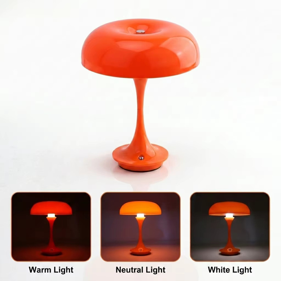 Leclstar Pilzförmige Tischlampe aus Kunststoff mit LED, Touch-Steuerung, dimmbar und wiederaufladbar, Multicolour - Bild 3
