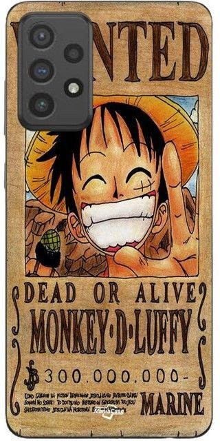 MANIACASE Silikon TPU Handyhülle für Samsung Galaxy A53 in Schwarz mit One Piece Luffy Design - Bild 1
