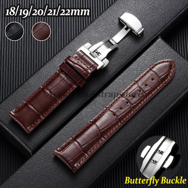 Uhrenarmband Leder, Silber, Herren - Bild 1