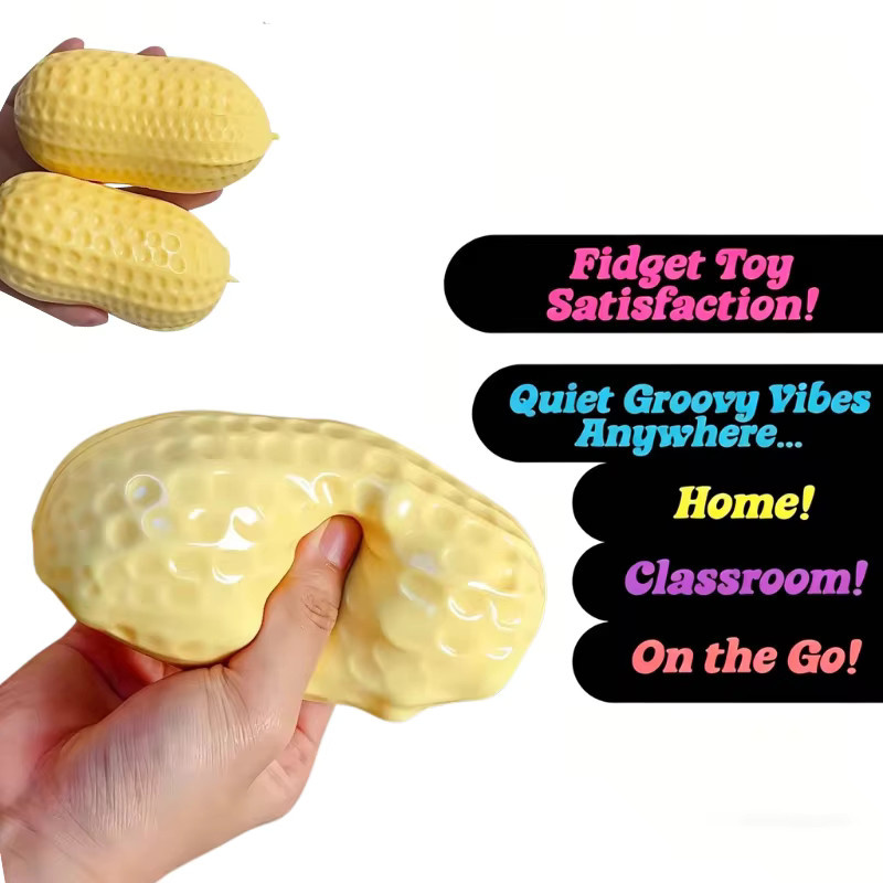 Schylling Erdnuss-Stressball, Rebound-Spielzeug, Fidget Toy, Blind Box, ASMR Sensorisches Anti-Stress-Spielzeug - Bild 2