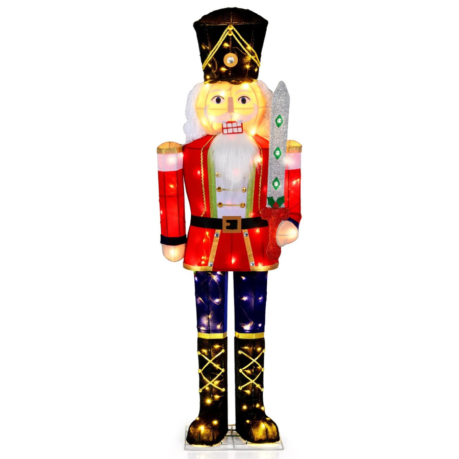 Costway Weihnachts-Nussknacker Figur in Mehrfarbig, Große Weihnachtsdekoration, Höhe: 157 cm - Bild 2