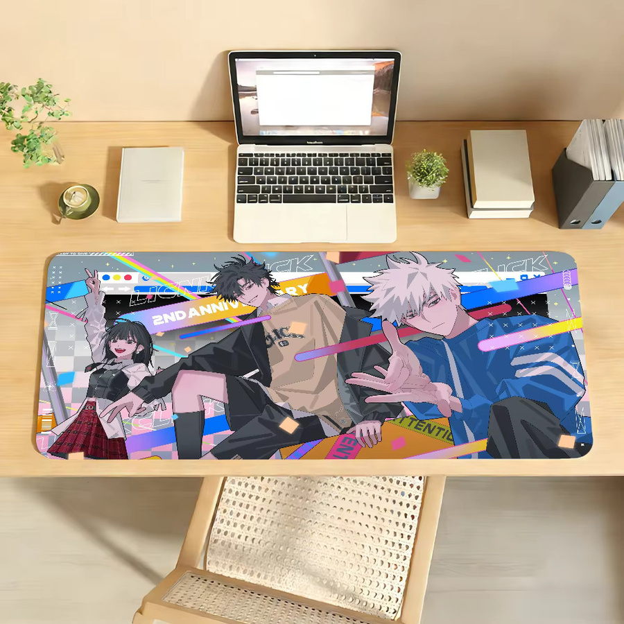 L-Link Anime Mauspad Multicolor rutschfeste Gamer-Schreibtischunterlage für Laptop und Büro - Bild 3