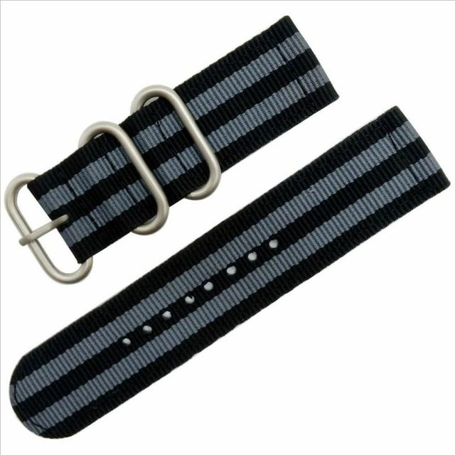 Eelhoe Uhrenarmband NATO, Nylon, Schwarz, Edelstahl, Unisex, 20 mm - Bild 1
