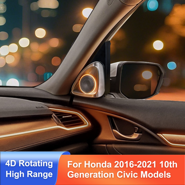 Ezonetronics Rotierender Hochtöner mit Ambientelicht für Honda Civic 10. Generation (2016-2021), 1:1 OEM-Passform Plug & Play mit Originalbildschirm-Steuerung - Bild 1
