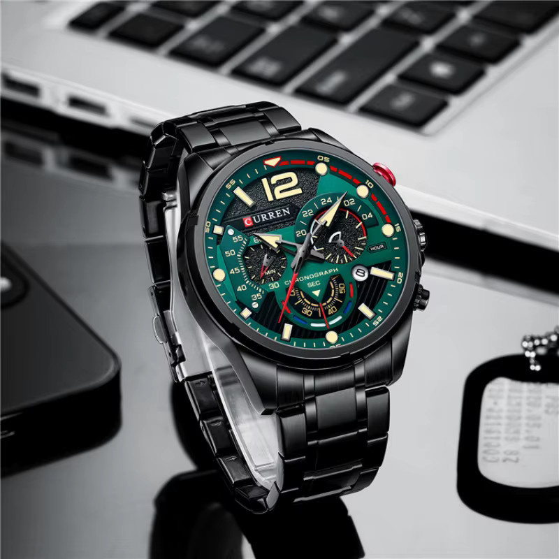 CURREN Armbanduhr, Quarz, Edelstahl, Schwarz, Herren - Bild 5