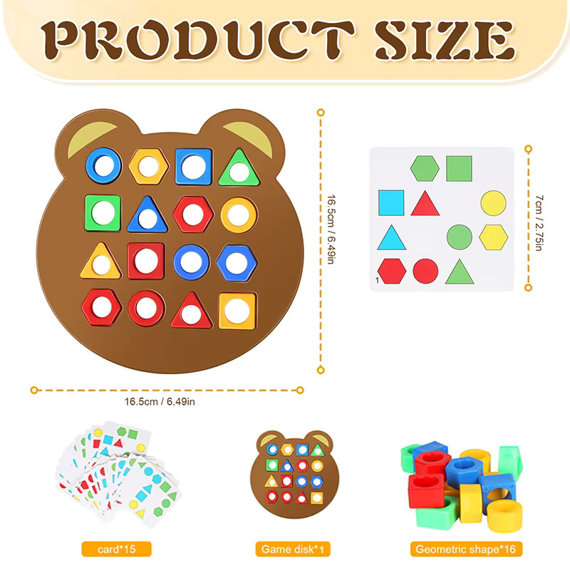 Little Bear Geometry Matching Puzzle, Brettspiel, 1-teiliges Set - Bild 2