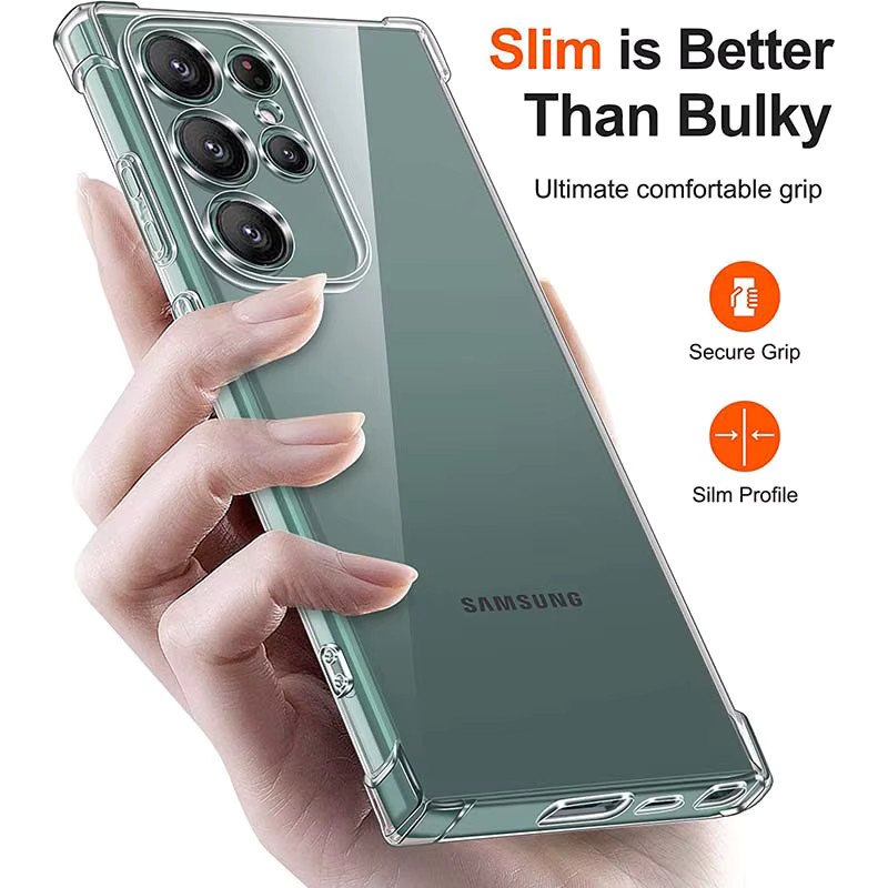 Stoßfeste Silikon Hülle für Samsung Galaxy S25 Ultra, S24, S23, S22, S21 und S25 Plus in Transparent - Bild 6