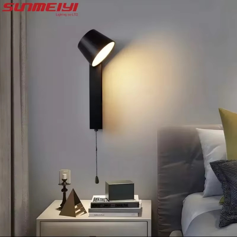 OSABO Moderne LED Wandlampe im Nordic Design mit Zugschnur Schalter, verstellbar, Weiß oder Schwarz - Bild 1