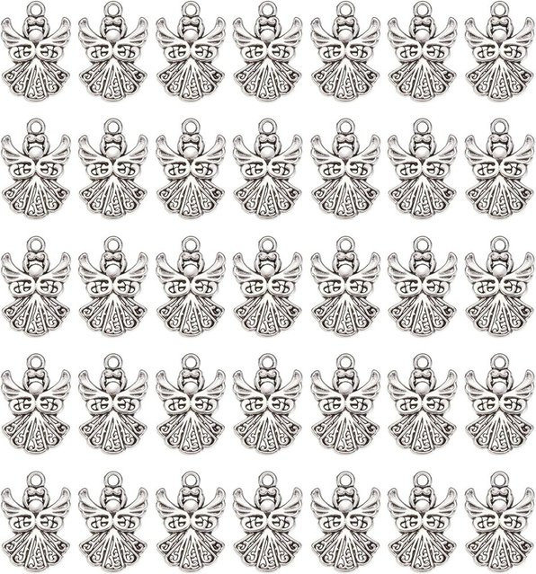 Engel Charms, Antik Silber, Engel Flügel Charms - Bild 1