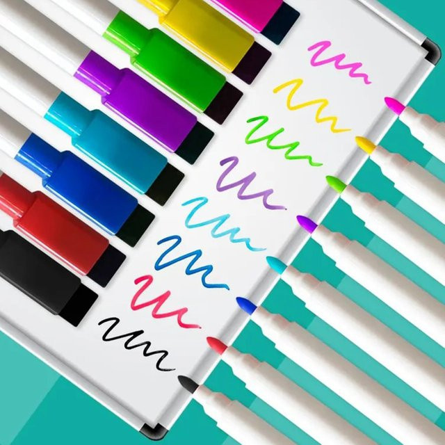 8 Farben löschbare Whiteboard-Stifte mit feiner Spitze und magnetischen Kappen für Schule und Büro, Mehrfarbig - Bild 1