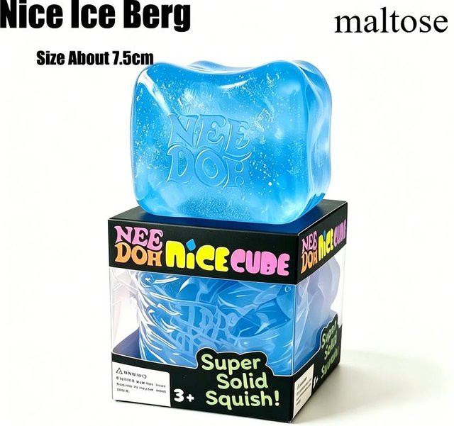 Needoh Nice Würfel Spielzeug, Rosa, Funkelnd, Transparent, Maltose, Sensorisch Kneten Dehnen - Bild 1