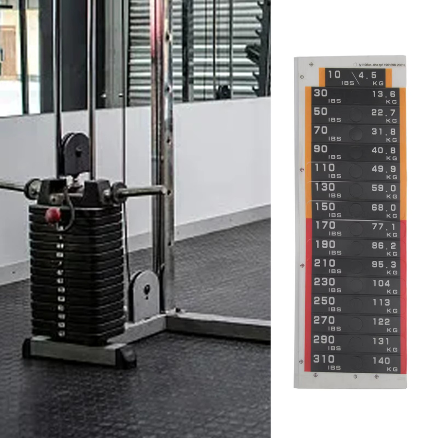 SPORTARC Hantelscheiben Aufkleber aus Kunststoff für Fitnessgeräte mit Gewichtsmarkierungen von 10LB bis 310LB - Bild 5