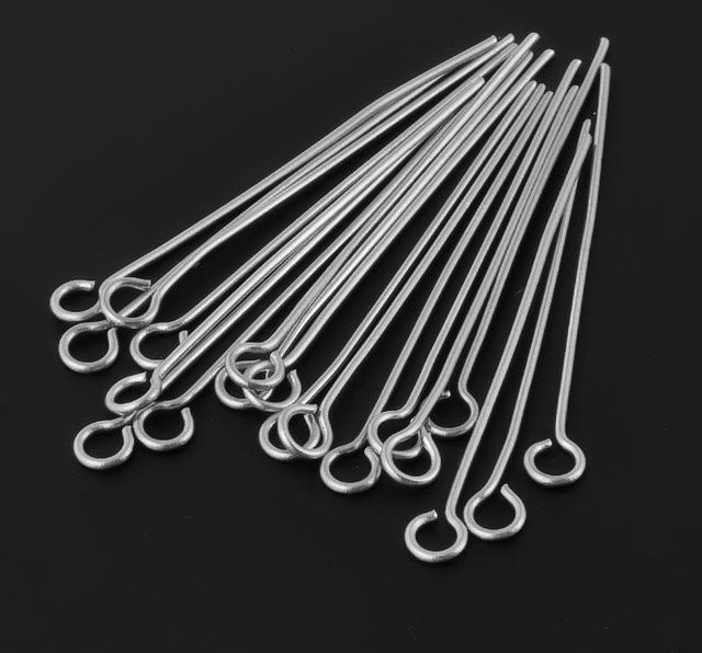 Ösenkopf Nadeln, Edelstahl, vergoldet, 15x3mm, für Schmuckherstellung - Bild 1