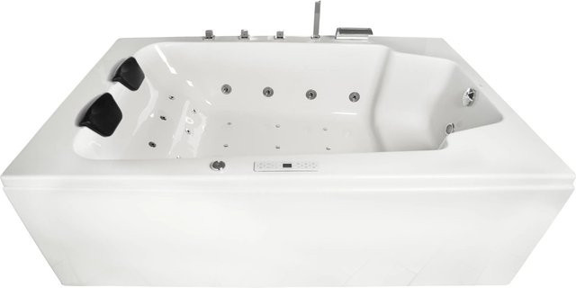 Basera Indoor Whirlpool Badewanne XXL Milos für 2 Personen in Weiß, B/T: 190 x 120 cm - Bild 1