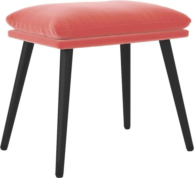 vidaXL Fußhocker Rosa Samt B/T/H: 45 x 29,5 x 39 cm - Bild 1