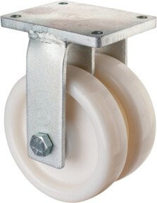 BS Schwerlastdoppelrolle S110.B15.20 aus Kunststoff in Weiß - Bild 1