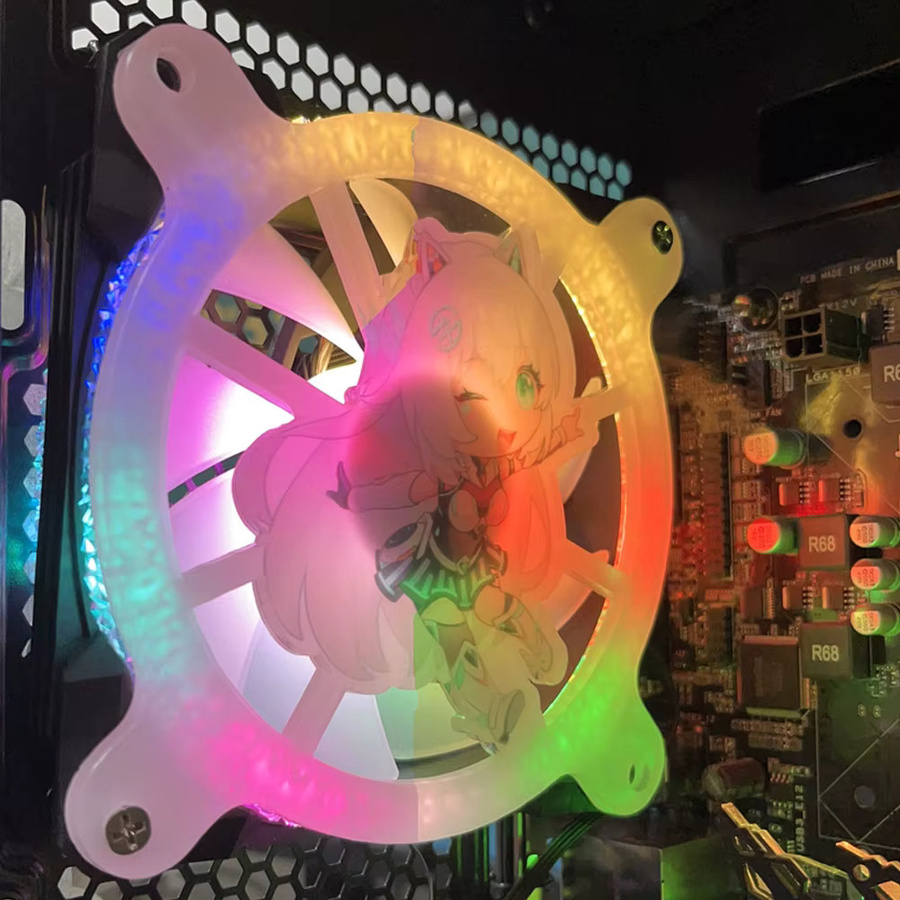 Cynzo Dekorative Lüfterabdeckung für 12cm PC-Gehäuse und CPU-Kühler, Multicolour - Bild 2