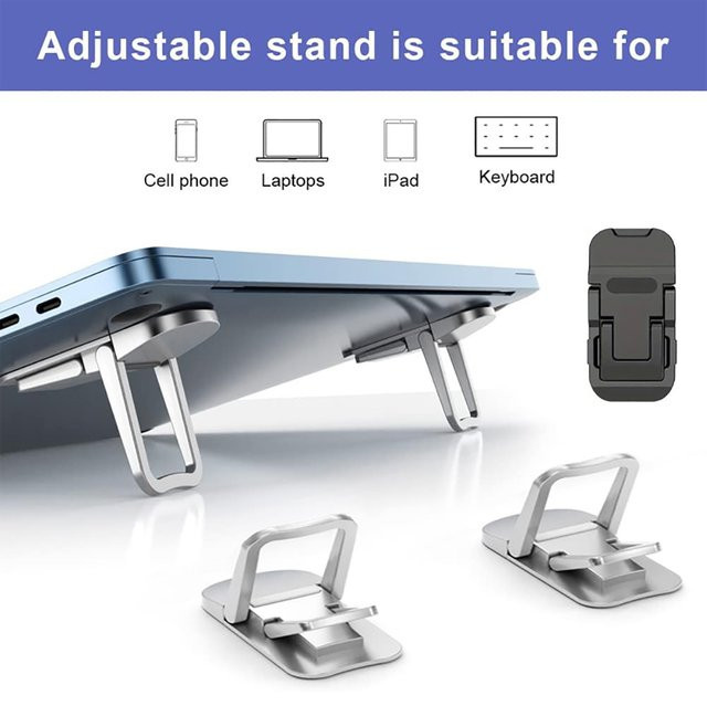 2/4er Set Faltbarer Laptop Stand Schwarz, Verstellbarer Notebook Riser zur Kühlung, Universelle Halterung für Laptop und Tablet - Bild 1