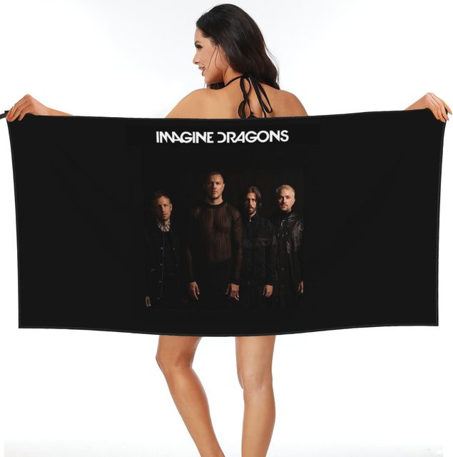 Imagine Dragons Band Loom Tour Strandtuch aus Mikrofaser in Schwarz, B/B: 70 x 140 cm - Bild 1