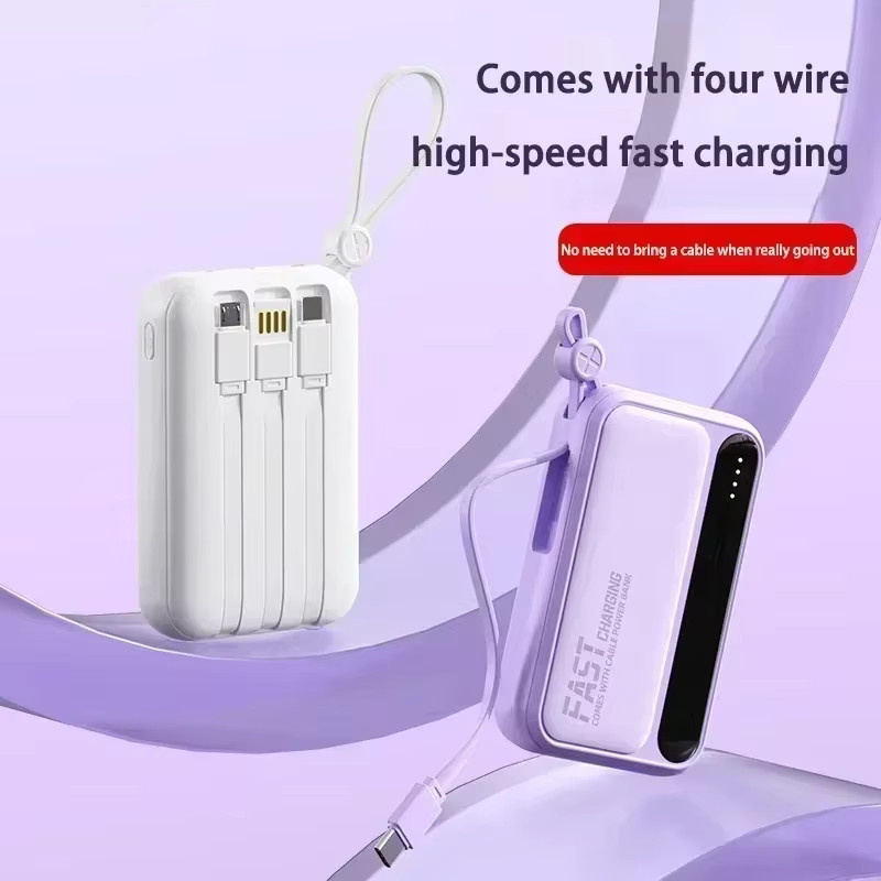 VIVO Powerbank mit 50000mAh Kapazität und integrierten 4 Kabeln in Blau für schnelles Laden - Bild 2