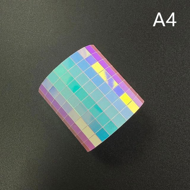 Golden Childhood Selbstklebende Mosaik Glas Wandaufkleber in Transparent und Multicolour, Wasserdichte Geometrische Spiegelband Wanddekoration für Haus, Bar oder Café, A4 - Bild 1