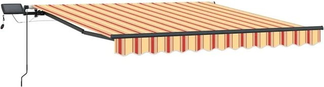 vidaXL Einziehbare Markise aus Polyester und Aluminium, Gelb und Orange, B: 300 cm, T: 250 cm - Bild 1