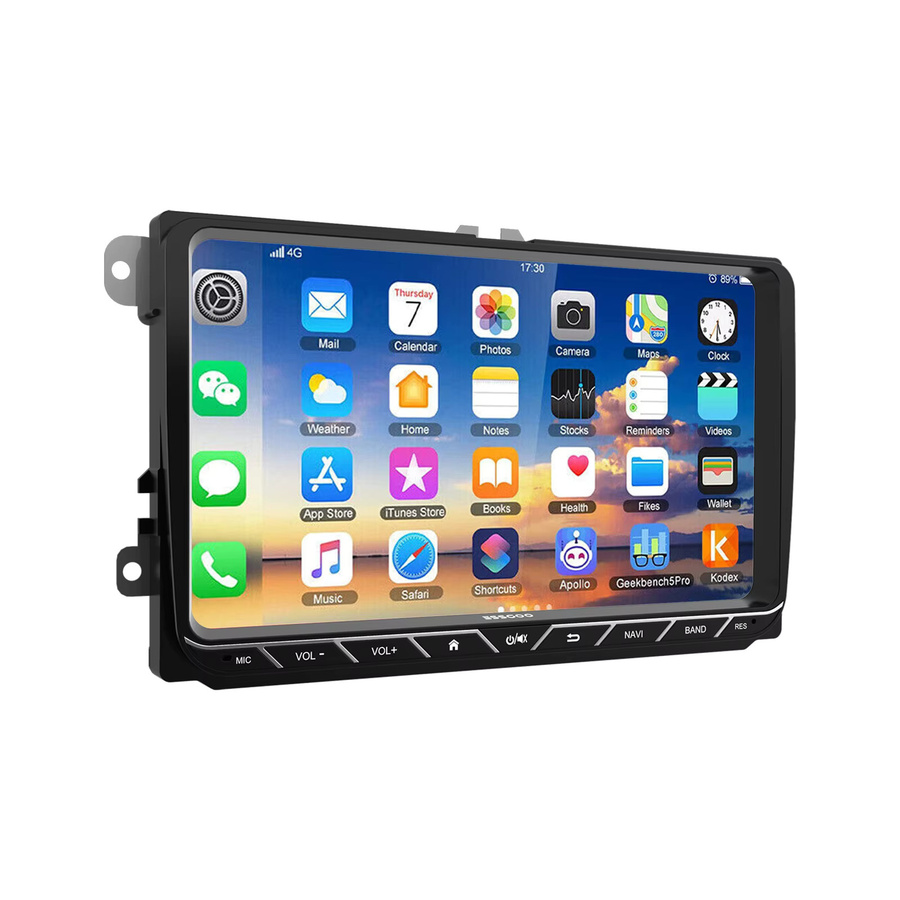 ESSGOO 9 Zoll Android 15 Autoradio mit 6+128GB Speicher, Carplay, 4G und GPS-Navigation in Schwarz für VW Golf 5 6, Touran, Tiguan, Polo, Passat, Jetta - Bild 5