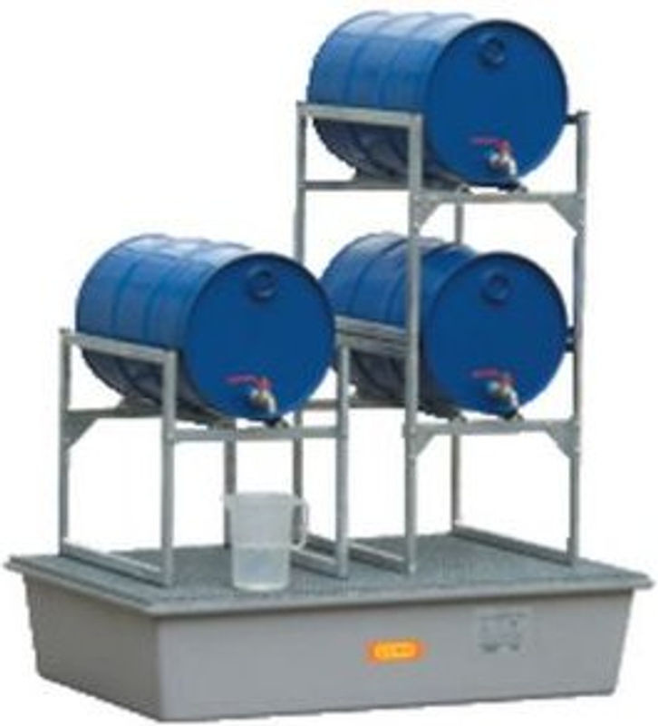 CEMO Fassbock für Fassregal Typ 120, stapelbar, Stahl verzinkt, Farbe: Silber, für 1x 60 l Fass - Bild 2