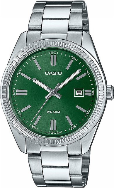 Casio Armbanduhr, Quarz, Edelstahl, Grün, 39 mm, Herren - Bild 1