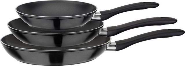 GSW Pfannen-Set Nova 3-teilig Schwarz Durchmesser: 20 cm, 24 cm, 28 cm - Bild 1