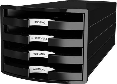 HAN Impuls 2.0 Schubladenbox Schwarz für DIN A4 mit 4 Schubfächern - Bild 1