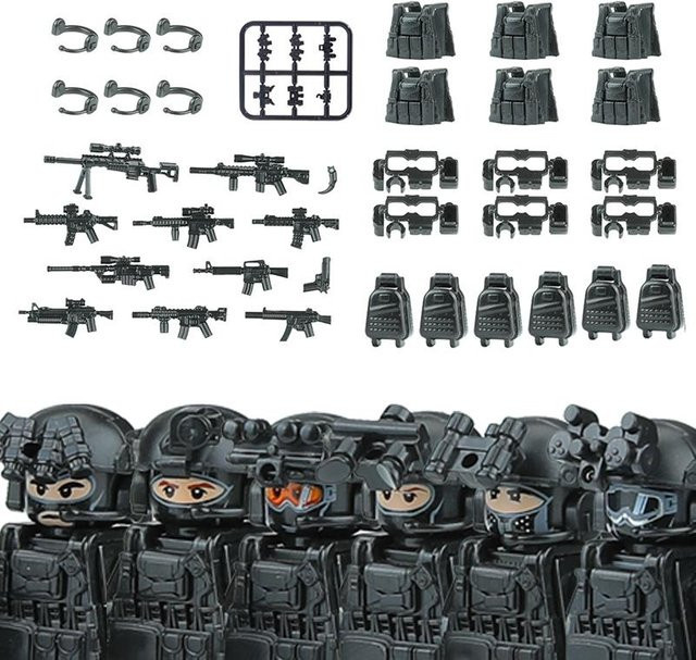 Interesting toys Moderne Stadt SWAT Kommando Figuren Bausteine 14+ - Bild 1