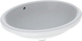 Geberit Unterbau-Waschtisch VariForm in Weiß, oval mit Überlauf, Wandhängend - Bild 1