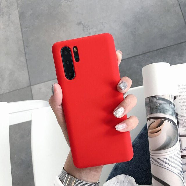 Huawei P30 Pro Silikon Hülle in Rot mit mattem Design aus weichem TPU - Bild 1