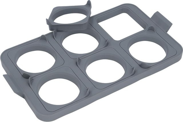 Fishine Eierring Tablett aus Silikon in Grau mit 6 abnehmbaren Eierringen für Pfannkuchen und Sandwiches - Bild 1