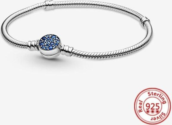 YIRAN Jewelry Armband 925 Sterlingsilber, Blumen, Blau, Damen, 19cm - Bild 1