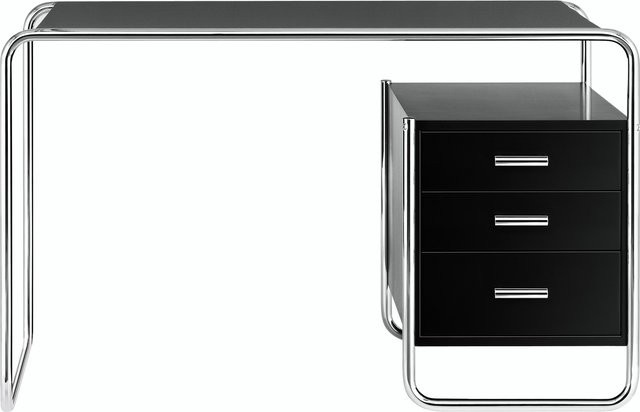 Thonet B 285 2 Schreibtisch aus Esche in Schwarz im Bauhausstil - Bild 1