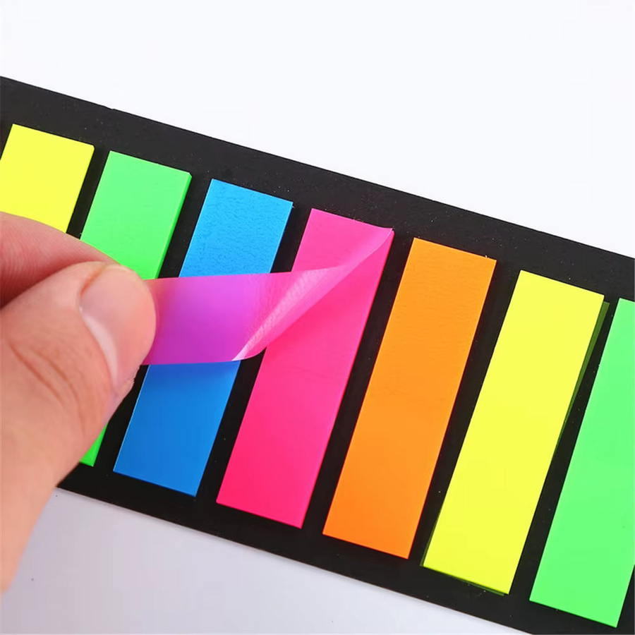 200 Blatt transparente Haftnotizen in Multicolour als fluoreszierende Index-Lesezeichen für Schule und Büro - Bild 2
